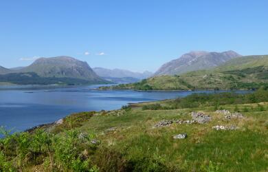 Loch Etive with the mountains of Glen Coe in the background