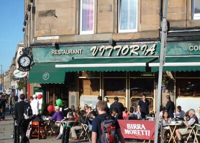 The cafe scene on nearby Leith Walk, which is a few minutes' walk from the apartment